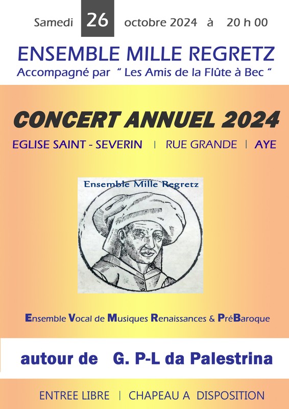 Concert du groupe vocal mille Regretz, le 26 octobre 2024 à Aye